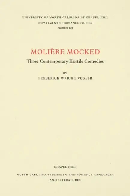 Buy Molière Mocked (English, Frederick Wright Vogler) — BookShops.in