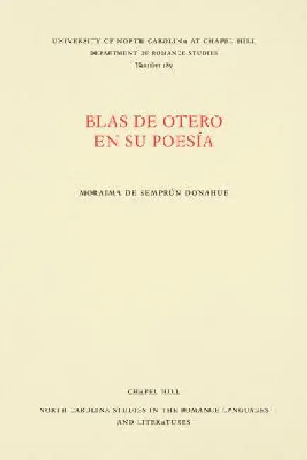 Buy Blas de Otero En Su Poesía (English, Moraima de Semprún Donahue) — BookShops.in