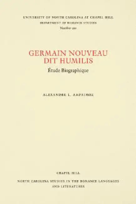 Buy Germain Nouveau Dit Humilis (English, Alexandre L. Amprimoz) — BookShops.in