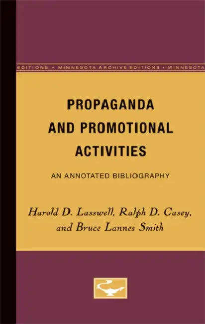 Buy Propaganda and Promotional Activities (English, Harold Lasswell) — BookShops.in