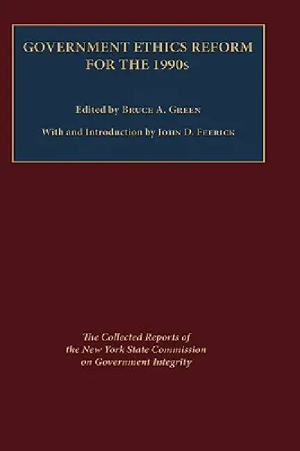 Buy Government Ethics Reform for the 1990's (English, Bruce Green) — BookShops.in