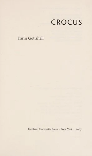 Buy Crocus (English, Karin Gottshall) — BookShops.in