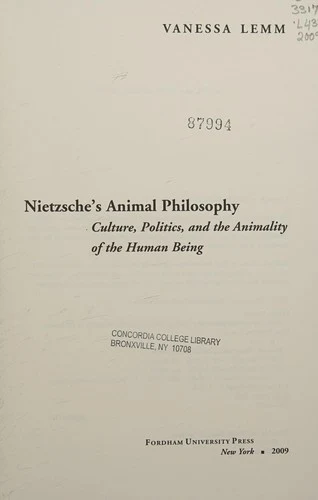 Buy Nietzsche's Animal Philosophy (English, Vanessa Lemm) — BookShops.in
