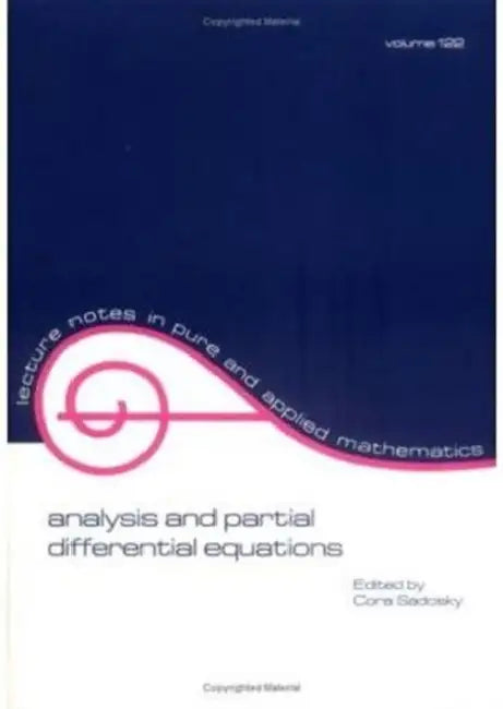 Buy Analysis and Partial Differential Equations (English, Cora Sadosky) — BookShops.in