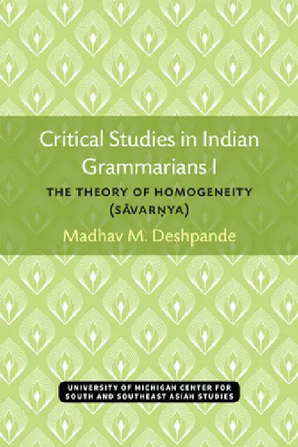 Buy Critical Studies in Indian Grammarians I (English, Madhav Deshpande) — BookShops.in