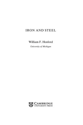 Buy Iron and Steel (English, William F. Hosford) β BookShops.in
