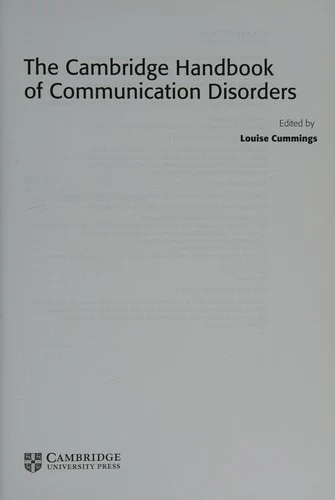 Buy The Cambridge Handbook of Communication Disorders (English, Louise Cummings) — BookShops.in