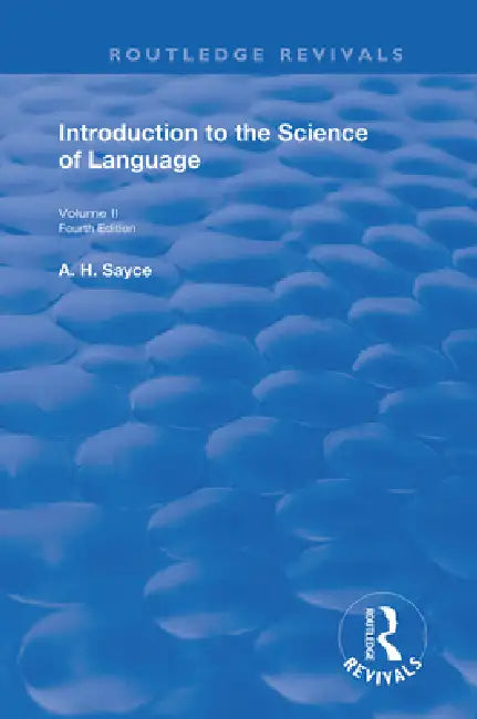 Buy Introduction to the Science of Language (English, A. H. Sayce) — BookShops.in