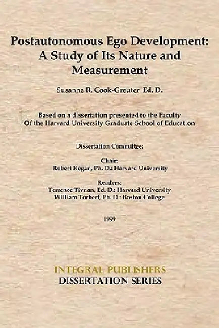 Buy Postautonomous Ego Development (English, Susanne Cook-Greuter) — BookShops.in