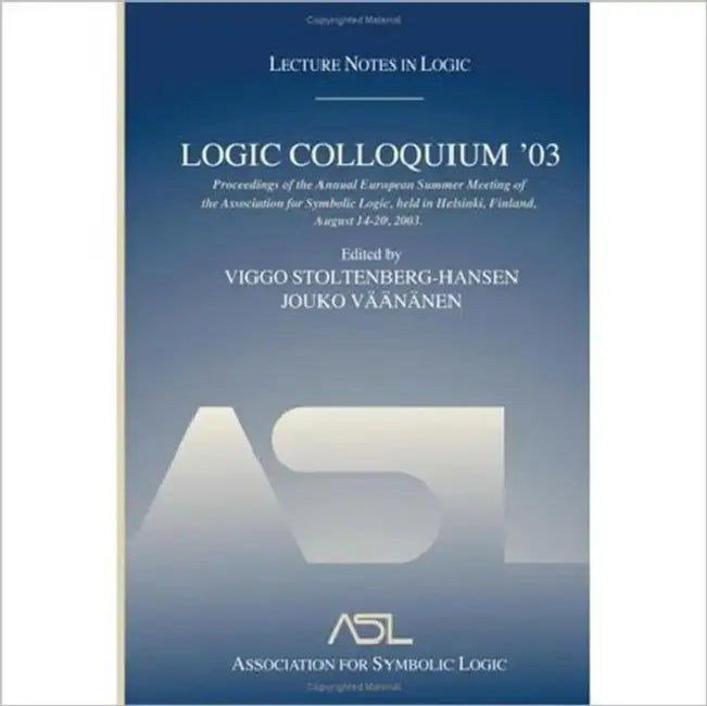 Buy Logic Colloquium '03 (English, Viggo Stoltenberg-Hansen | Vaananen Jouko | Logic Colloquium) — BookShops.in
