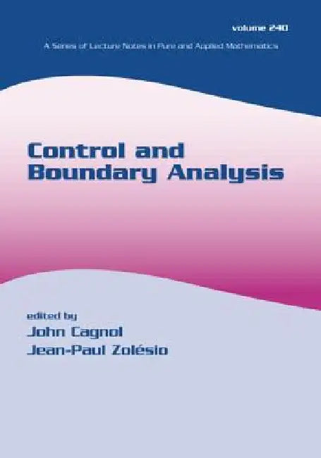 Buy Control and Boundary Analysis (English, John Cagnol | Jean-Paul Zolesio) — BookShops.in