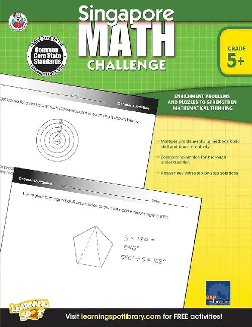 Buy Singapore Math Challenge, Grades 5 - 8 (English, Frank Schaffer Publications) โ BookShops.in