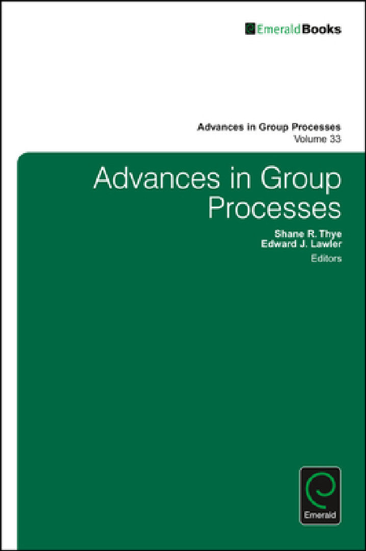 Buy Advances in Group Processes (English, Shane R. Thye | Edward J. Lawler) — BookShops.in