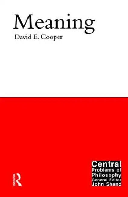 Buy Meaning (English, David E. Cooper) — BookShops.in
