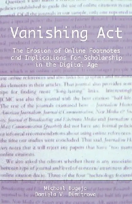 Buy Vanishing ACT (English, Michael J. Bugeja | Daniela V. Dimitrova) — BookShops.in