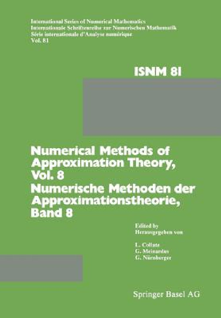 Buy Numerical Methods of Approximation Theory/Numerische Methoden Der Approximationstheorie (English, Collatz) — BookShops.in