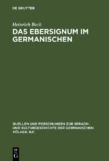 Buy Das Ebersignum im Germanischen (English, Heinrich Beck) โ BookShops.in
