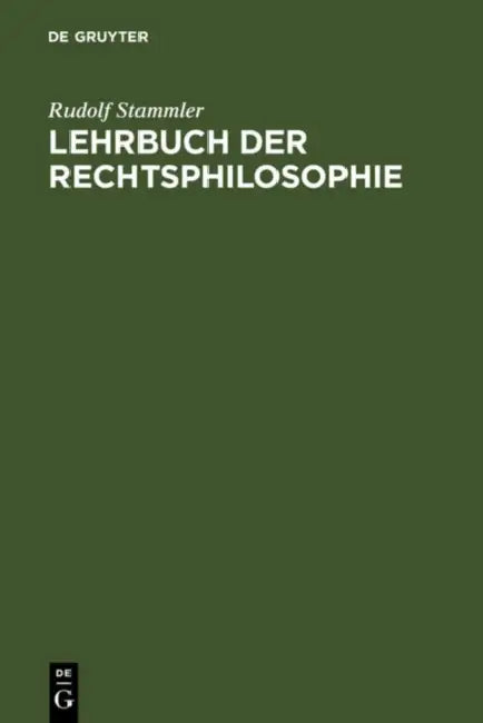 Buy Lehrbuch der Rechtsphilosophie (English, Rudolf Stammler) β BookShops.in
