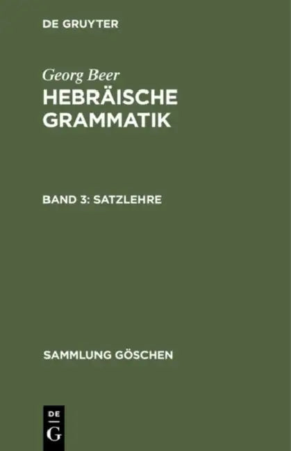 Buy Satzlehre (English, Georg Beer) — BookShops.in
