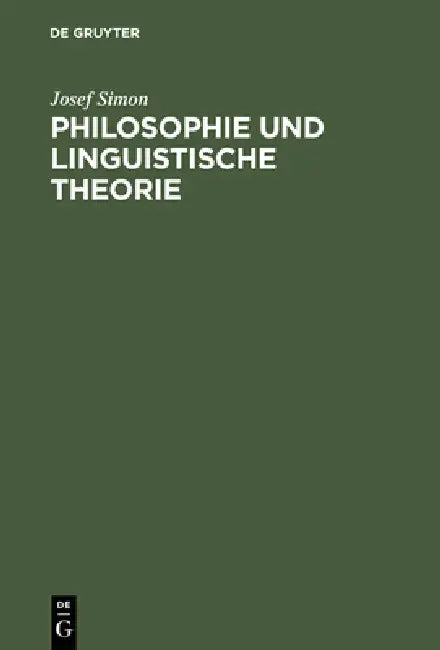 Buy Philosophie und linguistische Theorie (English, Josef Simon) — BookShops.in