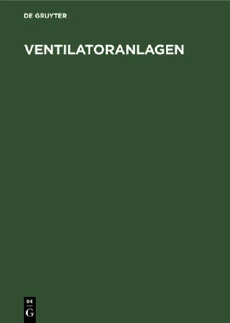 Buy Ventilatoranlagen (English, No Contributor) — BookShops.in