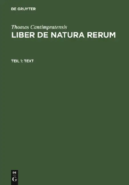 Buy Text (English, Thomas Cantimpratensis) — BookShops.in