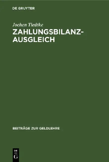 Buy Zahlungsbilanzausgleich (English, Jochen Tiedtke) — BookShops.in