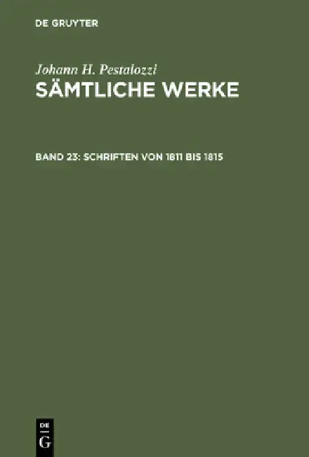 Buy Schriften von 1811 bis 1815 (English, Emanuel Dejung) — BookShops.in