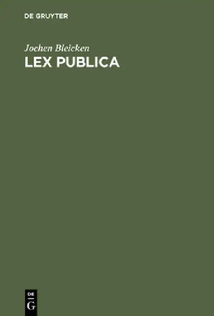 Buy Lex publica (English, Jochen Bleicken) — BookShops.in