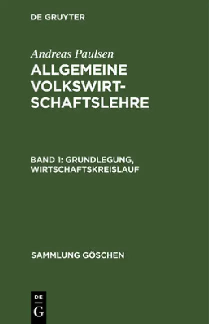 Buy Grundlegung, Wirtschaftskreislauf (English, Andreas Paulsen) — BookShops.in