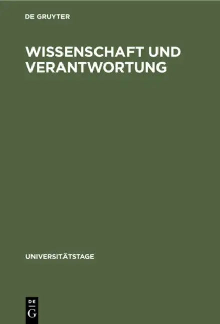 Buy Wissenschaft Und Verantwortung (English, No Contributor) — BookShops.in