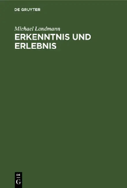 Buy Erkenntnis und Erlebnis (English, Michael Landmann) — BookShops.in