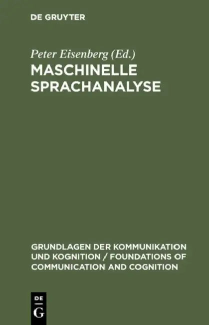 Buy Maschinelle Sprachanalyse (English, Peter Eisenberg) — BookShops.in