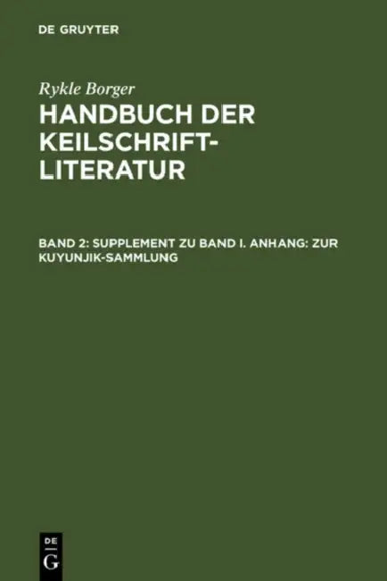 Buy Supplement Zu Band I. Anhang (English, Rykle Borger) — BookShops.in