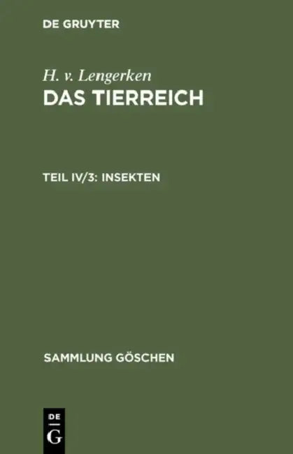 Buy Insekten (English, H. V. Lengerken) — BookShops.in