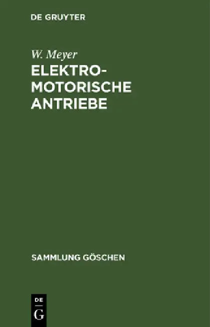 Buy Elektromotorische Antriebe (English, W. Meyer) — BookShops.in