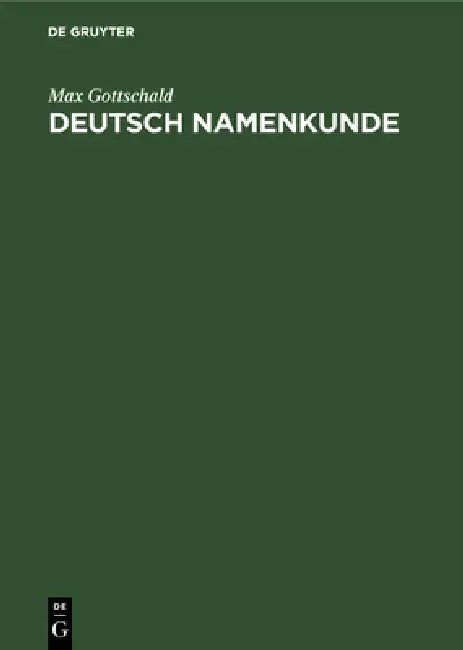Buy Deutsch Namenkunde (English, Max Gottschald) — BookShops.in