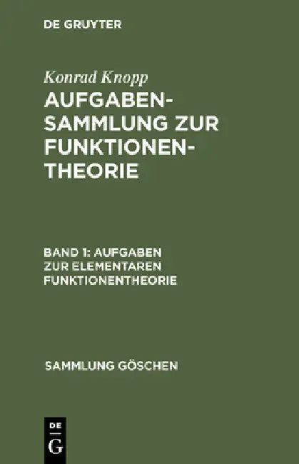 Buy Aufgaben Zur Elementaren Funktionentheorie (English, Konrad Knopp) — BookShops.in