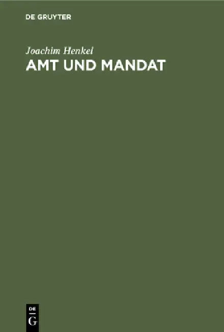 Buy Amt und Mandat (English, Joachim Henkel) — BookShops.in