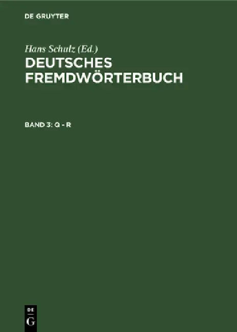 Buy Q - R (English, Hans Schulz | Otto Basler) — BookShops.in