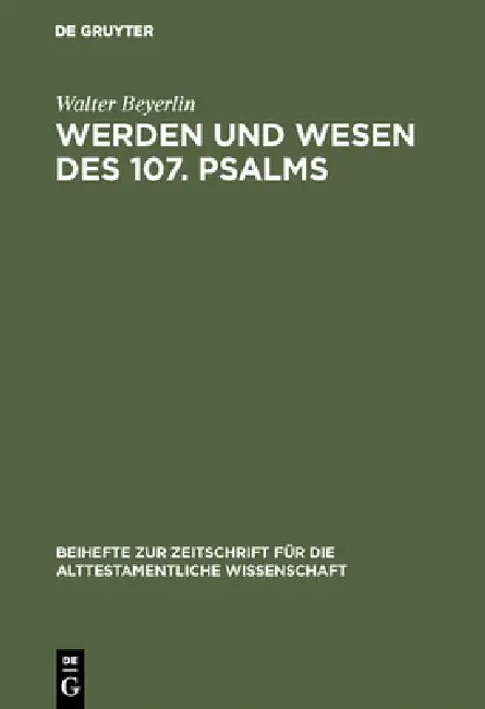 Buy Werden und Wesen des 107. Psalms (English, Walter Beyerlin) β BookShops.in