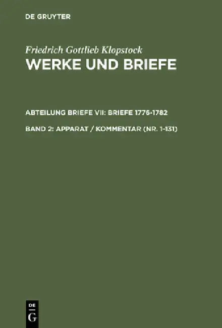 Buy Apparat / Kommentar (Nr. 1-131) (English, Friedrich Gottlieb Klopstock) — BookShops.in