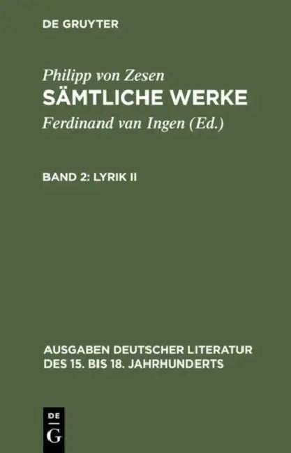 Buy Lyrik II (English, Philipp Von Zesen | Ferdinand Van Ingen) — BookShops.in
