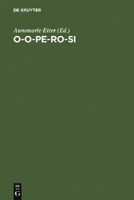 Buy o-o-pe-ro-si (English, Annemarie Etter) — BookShops.in