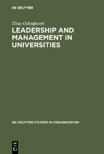 Buy Leadership and Management in Universities (English, Titus Oshagbemi) — BookShops.in
