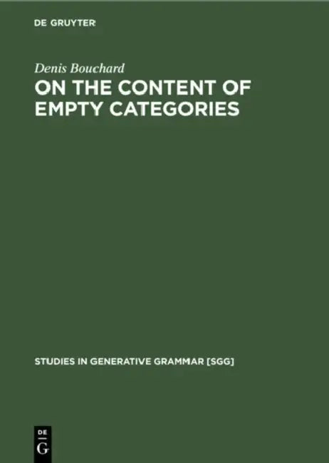 Buy On the Content of Empty Categories (English, Denis Bouchard) — BookShops.in