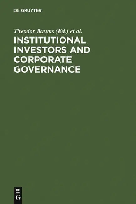 Buy Institutional Investors and Corporate Governance (English, Theodor Baums) — BookShops.in