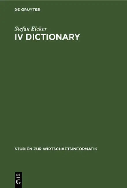 Buy IV Dictionary (English, Stefan Eicker) — BookShops.in