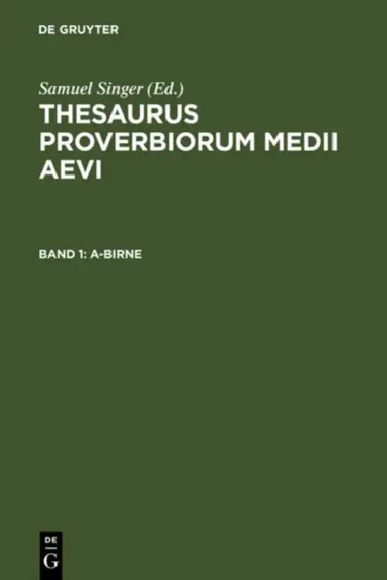 Buy A-Birne (English, Samuel Singer | Kuratorium Singer Der Sagw) — BookShops.in
