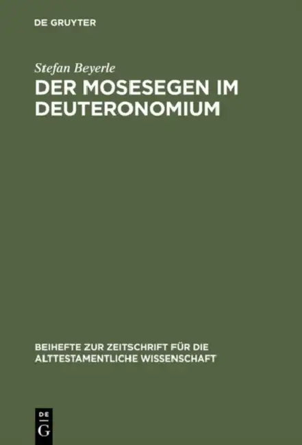 Buy Der Mosesegen im Deuteronomium (English, Stefan Beyerle) — BookShops.in